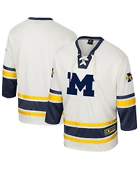 Colosseum Men's Cream Michigan Wolverines Puck Proud Fashion Hockey Jersey