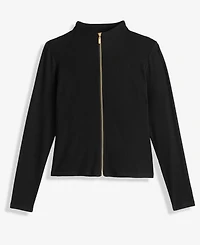 I.n.c. International Concepts Petite Mock-Neck Zip-Front Top, Macy's Exclusive