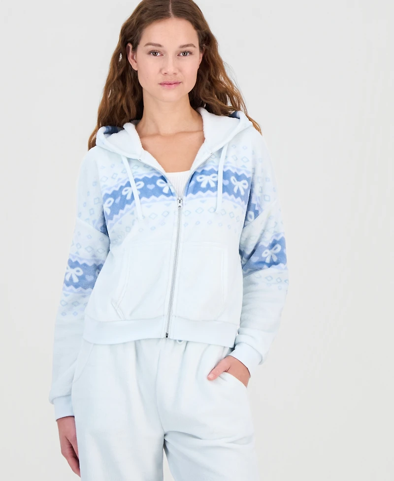 Sincerely Jules Juniors' Cozy Cropped Full-Zip Hoodie