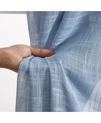 Hlc.me Abbey Faux Linen Textured Semi Sheer Privacy Sun Light Filtering Transparent Window Grommet Curtain Panels