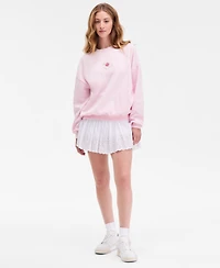 Just Polly Juniors' Foldover-Waist Eyelet-Embroidered Skort