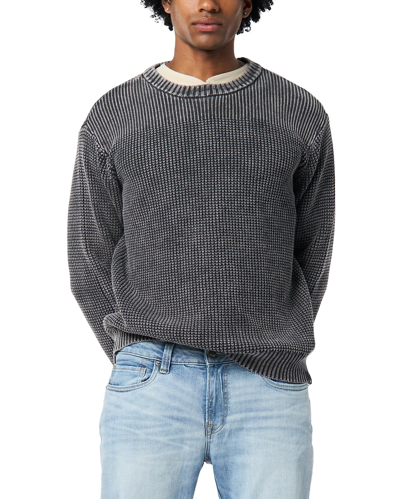 Buffalo David Bitton Men's Washy Textured Knit Crewneck Sweater