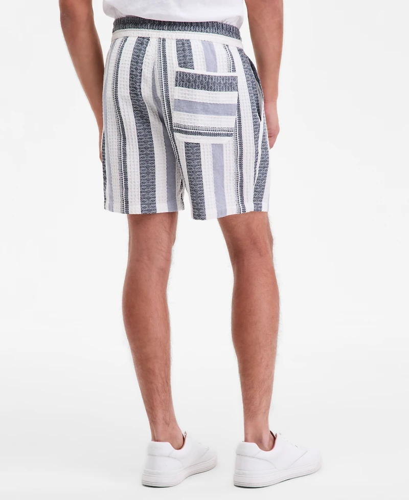 Sun + Stone Men's Eilish Regular-Fit 6" Striped Shorts, Macy's Exclusive