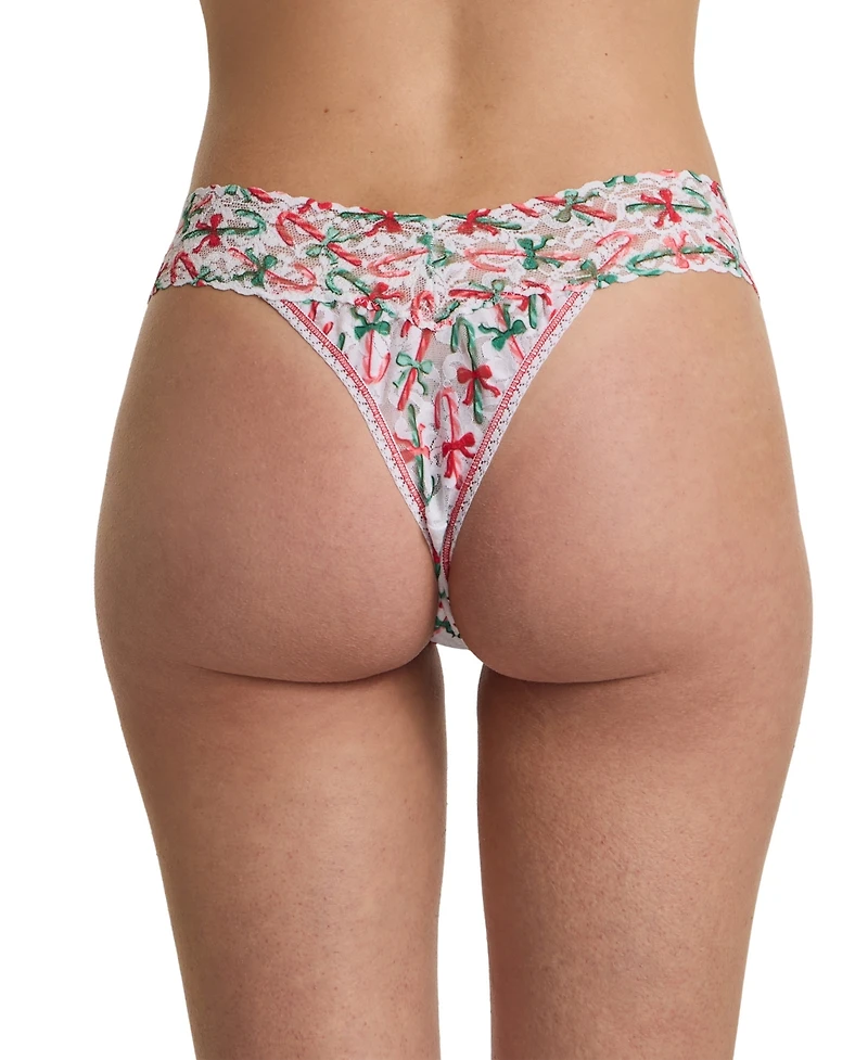 Hanky Panky Women's Printed Signature Lace Original Rise Thong Underwear