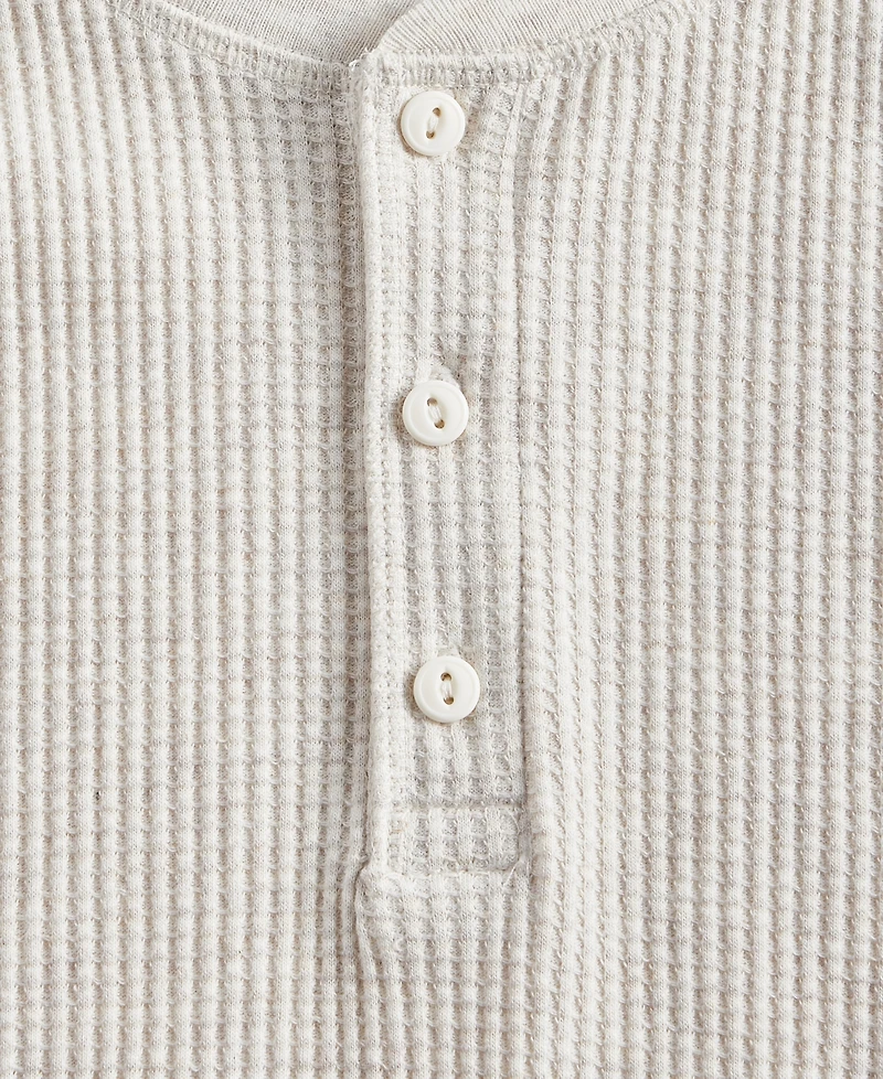Sun + Stone Men's Thermal Waffle-Knit Henley Shirt, Macy's Exclusive