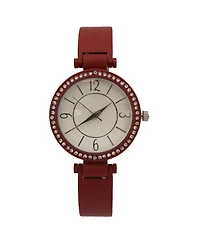 Solid Colors And Rhinestone Detail Bangle Watch
