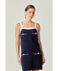 English Factory Women's Knit Mini Dress With Pockets