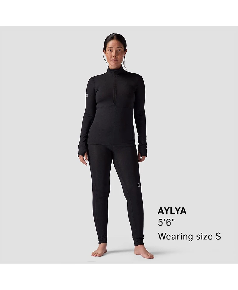 Backcountry Women's Pines Microgrid Ultra-Lt Baselayer 1/4-Zip Top Lightweight Long Underwear Tops