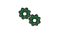 Tuffy Holiday Medium Gear Ring Wreath 2 Pack, Durable Plush Squeaky Dog Toy