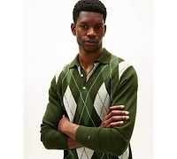 Tommy Hilfiger Men's Long-Sleeve Argyle Rugby Sweater