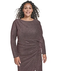 Eliza J Plus Long Sleeve Glitter Knit Dress