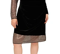 Adrianna Plus Mock Neck Mini Dress