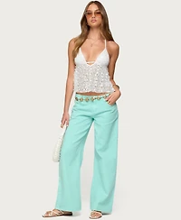 Edikted Womens Roman Low Rise Slouchy Jeans