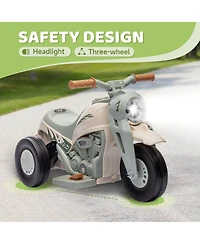 6V Kids Ride On Bubble Car, 3-Wheel Electric Motorcycle for Toddlers with Led Headlight, Music, Forward & Reverse, 2 Mph Battery Powered Ride On Toy