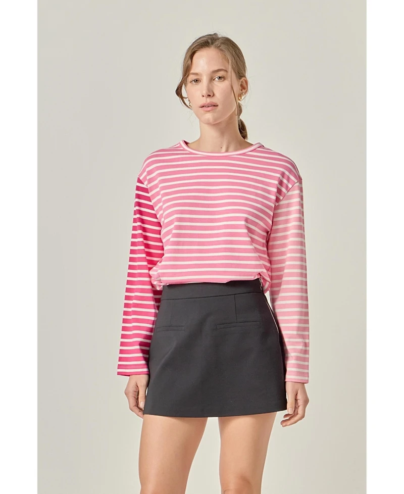 English Factory Women's Stripe Color Block Shirt