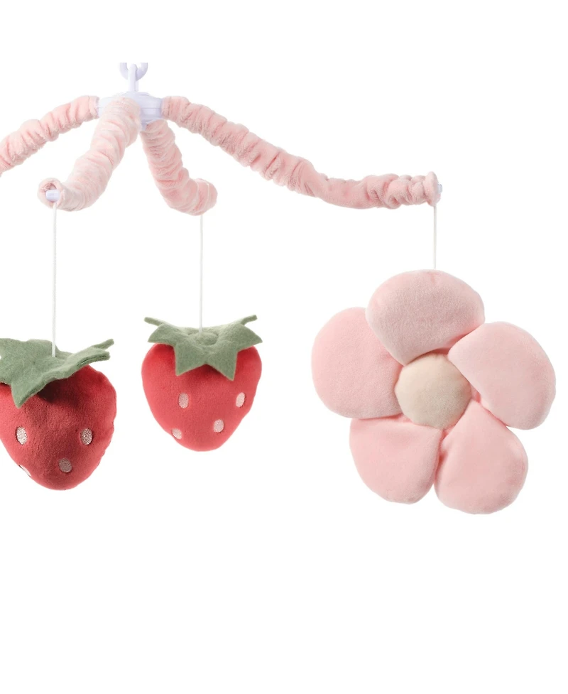 Bedtime Originals Flower Power Strawberry Musical Baby Crib Mobile Soother Toy