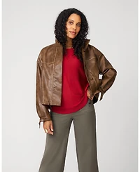 Cable & Gauge Block Rib Stitch Midweight Tunic Sweater