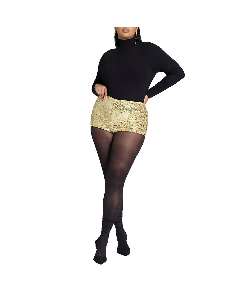 Eloquii Women's Plus Sequin Hot Short