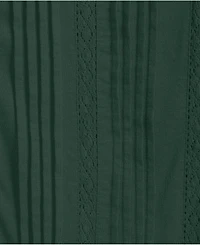 Lands' End Women's Lightweight Jersey Lace Mix Long Sleeve Pintuck Top