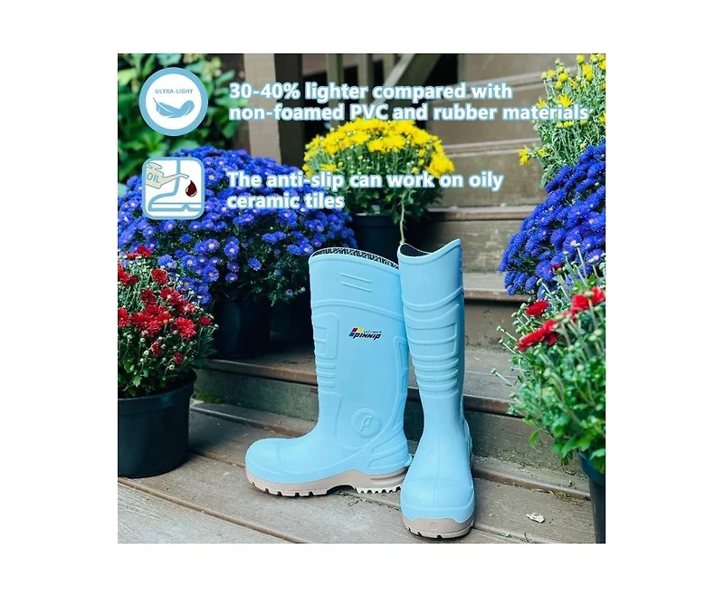 Women's Csa Approved Safety Boots - Waterproof Pu Steel Toe Rubber Astm F2413-18 Acid & Oil Resistant