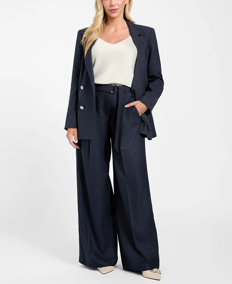 Guess Women's Zanita Pin Stripe Relaxed-Fit Pants