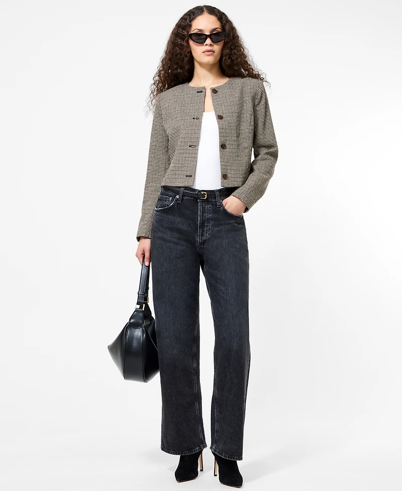 French Connection Women's Houndstooth Long Sleeve Jacket