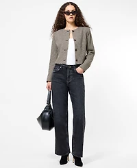 French Connection Women's Houndstooth Long Sleeve Jacket