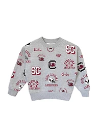 Gameday Couture Big Girls Gray South Carolina Gamecocks Always on Repeat Pullover Sweatshirt