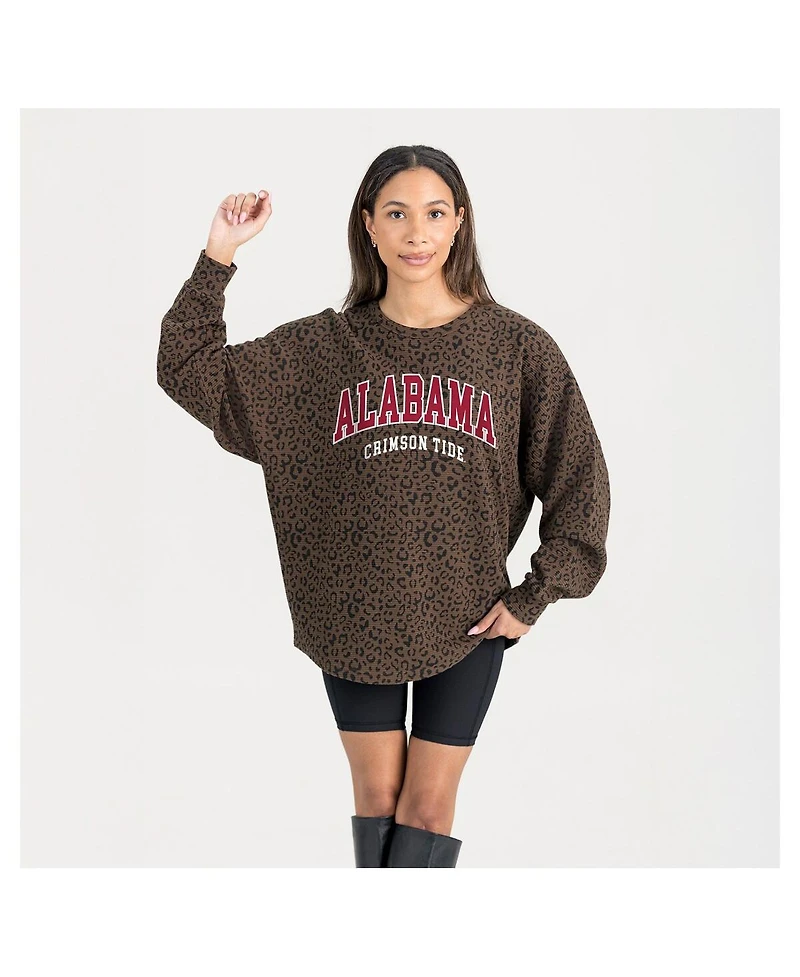 Gameday Couture Women's Brown Alabama Crimson Tide Leopard Oversized Sweatshirt