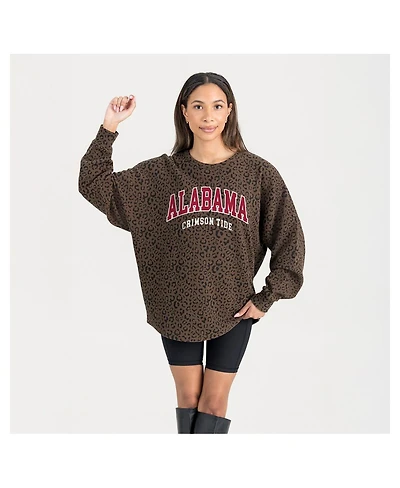 Gameday Couture Women's Brown Alabama Crimson Tide Leopard Oversized Sweatshirt