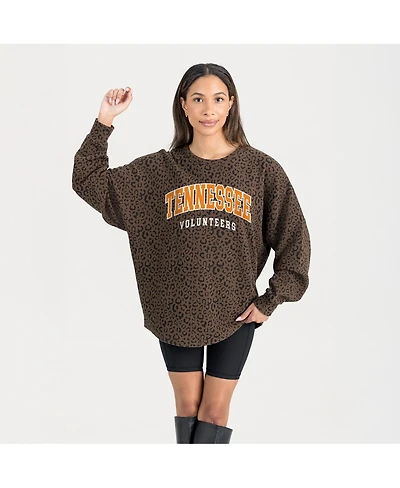 Gameday Couture Women's Brown Tennessee Volunteers Leopard Oversized Sweatshirt