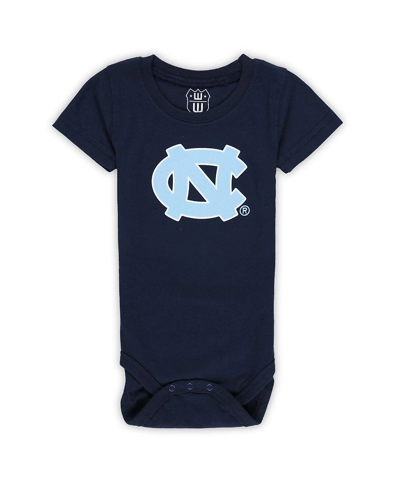 Wes & Willy Baby Boys and Girls 3-Pack North Carolina Tar Heels Bodysuit Set
