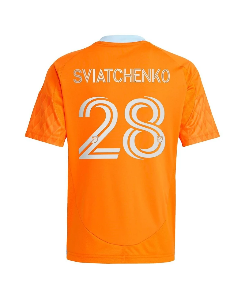 Adidas Big Boys and Girls Erik Sviatchenko Orange Houston Dynamo Fc 2025 Season 20 Replica Player Jersey