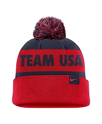 Nike Men's Red Peak Cuffed Pom with Knit Hat