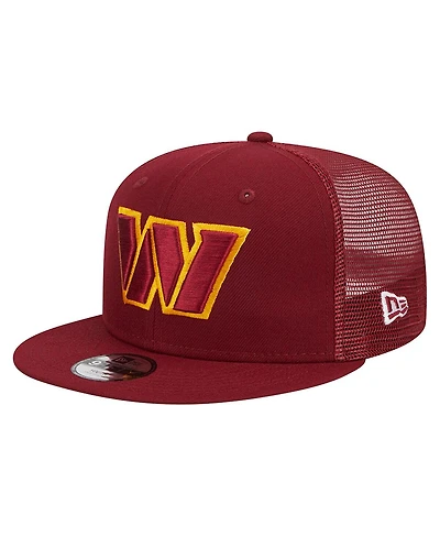 New Era Big Boys and Girls Burgundy Washington Commanders Main Trucker 9FIFTY Snapback Hat
