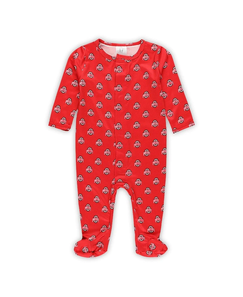 ZooZatz Baby Boys and Girls Scarlet Ohio State Buckeyes Magnetic Closure Sleeper
