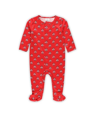 ZooZatz Baby Boys and Girls Scarlet Ohio State Buckeyes Magnetic Closure Sleeper