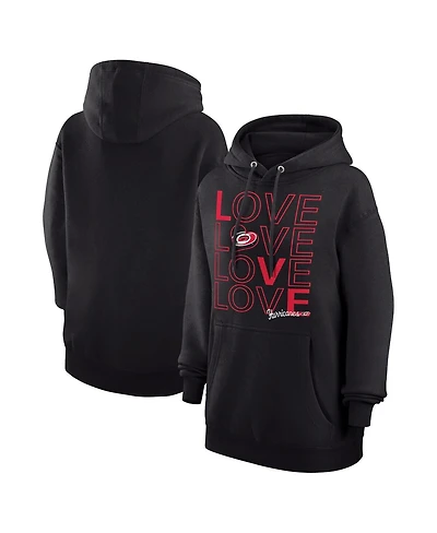 G-iii 4Her by Carl Banks Women's Black Carolina Hurricanes Hockey Love Fleece Pullover Hoodie
