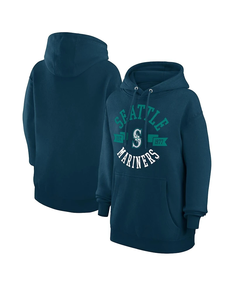 G-iii 4Her by Carl Banks Women's Navy Seattle Mariners City Graphic Pullover Hoodie