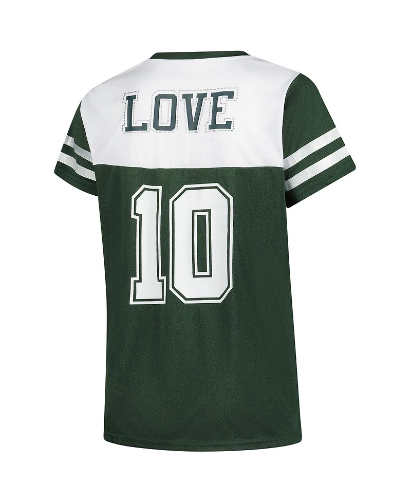 Fanatics Women's Love White Green Bay Packers Plus Bling Raglan V-Neck T-Shirt