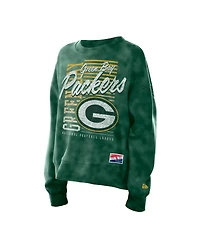 New Era Women's Green Bay Packers Oversized Throwback Mineral Wash Crew Neck Sweatshirt