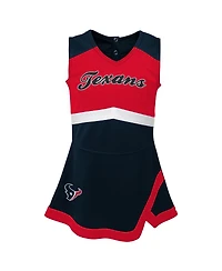 Outerstuff Girls Preschool 2-Piece Navy Houston Texans Cheer Captain Jumper Dress with Bloomers Set