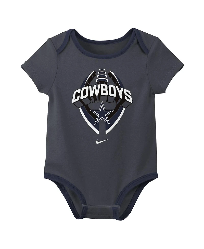 Nike Baby Boys and Girls 3-Piece Dallas Cowboys Bodysuit Set