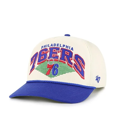 '47 Brand Men's Cream/Royal Philadelphia 76ers Pomona Two-Tone Rope Hitch Adjustable Hat