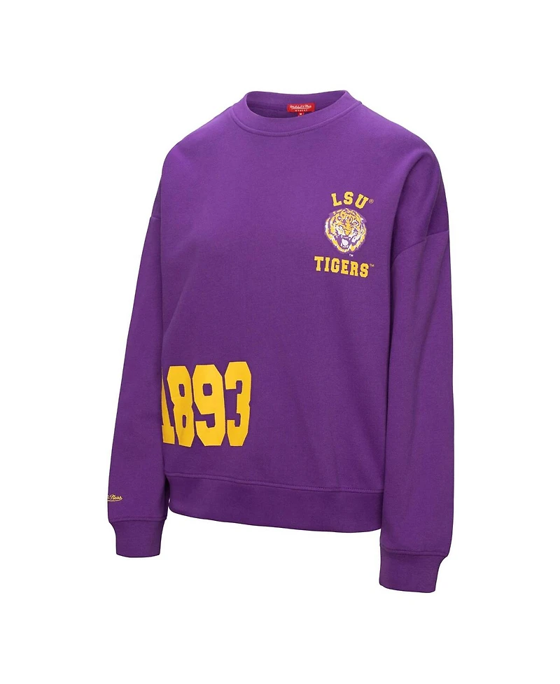 Mitchell & Ness Women's Purple Lsu Tigers Multi-Hit Sweatshirt
