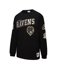 Mitchell & Ness Men's Black Baltimore Ravens Training Camp Logos Long Sleeve T-Shirt