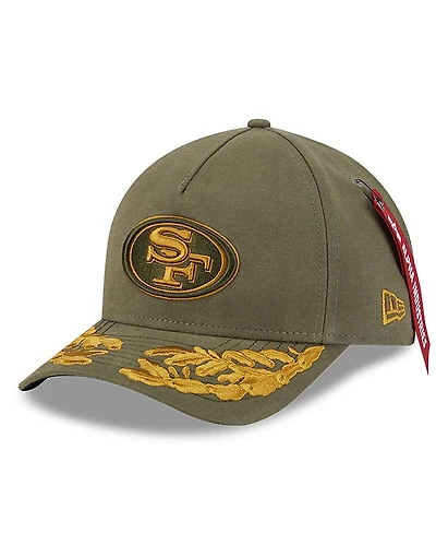 New Era x Alpha Industries Men's Olive San Francisco 49ers A-Frame 9FORTY Adjustable Hat