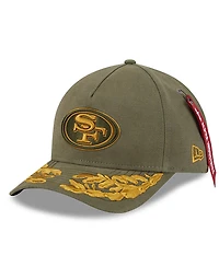 New Era x Alpha Industries Men's Olive San Francisco 49ers A-Frame 9FORTY Adjustable Hat