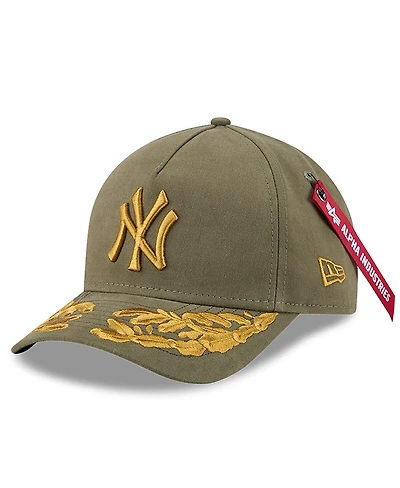 New Era x Alpha Industries Men's Olive New York Yankees A-Frame 9FORTY Adjustable Hat