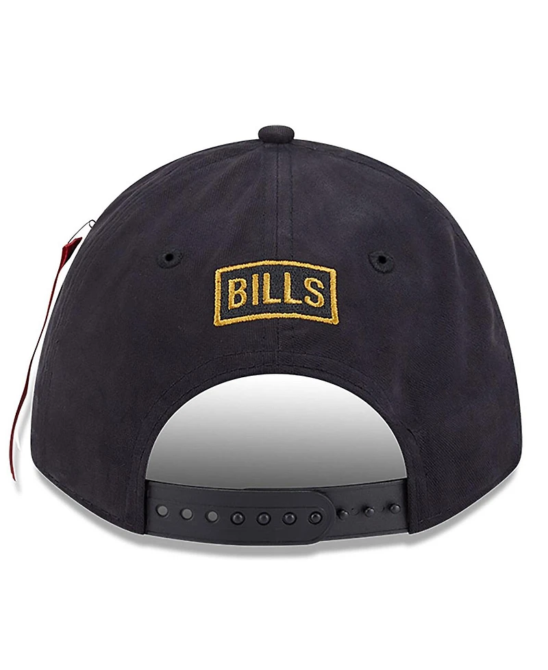 New Era x Alpha Industries Men's Black Buffalo Bills A-Frame 9FORTY Adjustable Hat